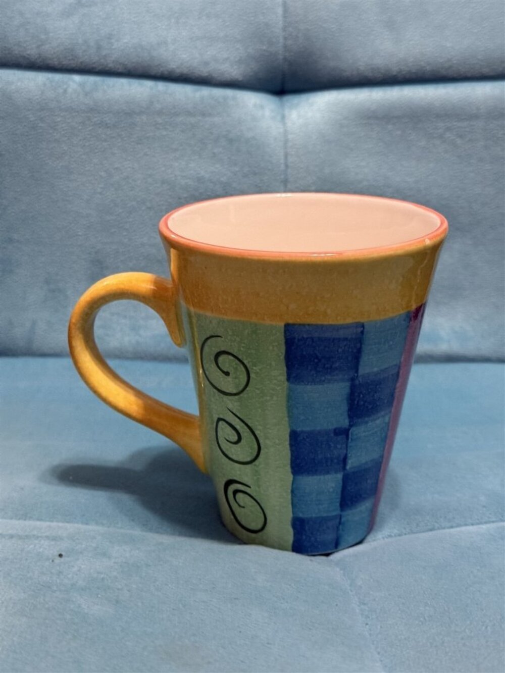 Large Mug Swirl By Westwood Colorful Geometic Handpainted Abstract